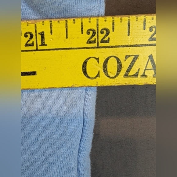 3 Designs medium snowman sweatshirt in light blue no size tag - Picture 5 of 6